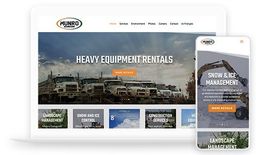 Munro Group website on laptop and phone