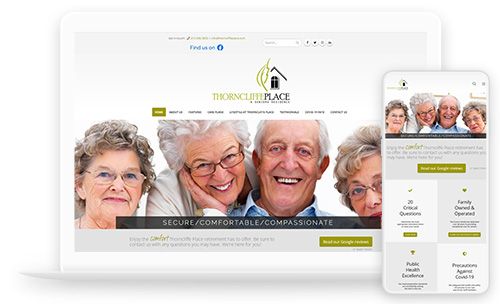 Thorncliffe Place website on laptop and phone