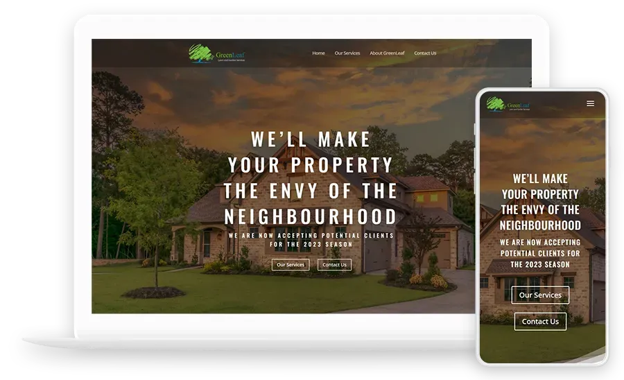 GreenLeaf Lawn website screenshot