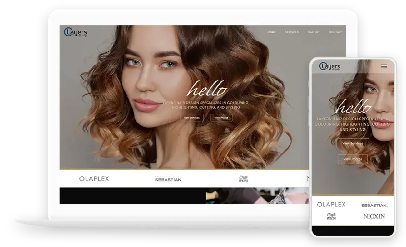 Layers Hair Design website screenshot