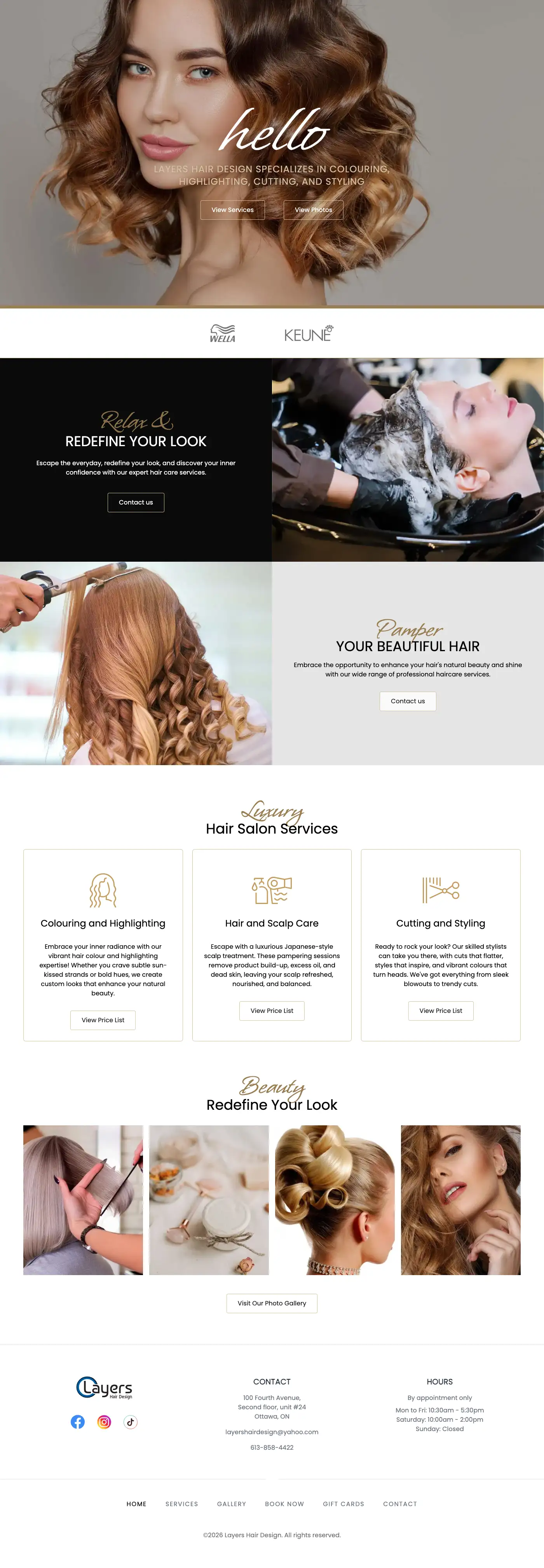 Layers Hair Design — full website