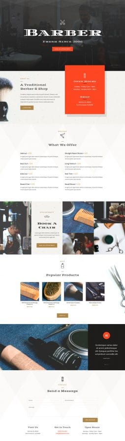 Barber Shop website template